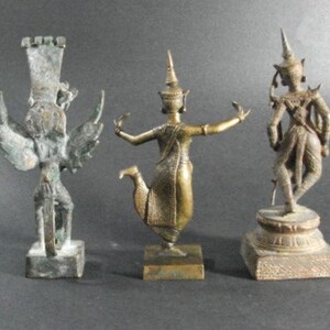 Group Thai and Java Bronze Figures, Vintage 20th Century, Dancer ...
