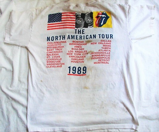 Rolling Stones Tour 1989 Tshirt, the Steel Wheels North