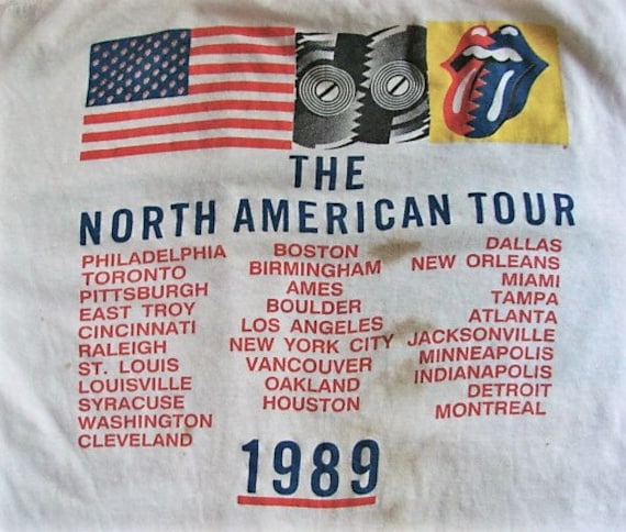 Rolling Stones Tour 1989 Tshirt, the Steel Wheels North American