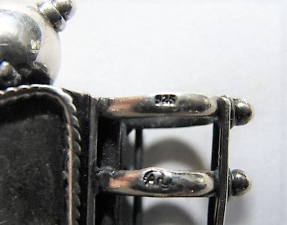 Gorgeous SS Pendant, Half Circle Shape with Flora… - image 3