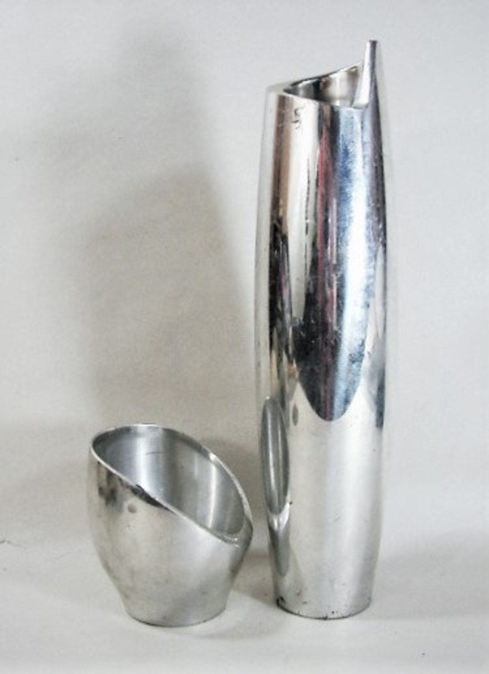 Vintage Nambe Vase and Candle Holder 1998 Sleek Aluminum Etsy