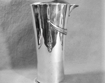 Cocktail Shaker or Martini Pitcher, Silver Plate by Wallace, Draped Swag, Sculpted Form