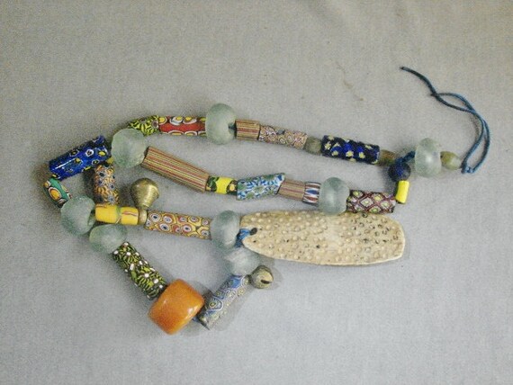 Long Strand Antique African Trade Beads - Venetia… - image 6