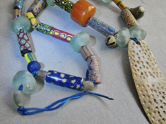 Long Strand Antique African Trade Beads - Venetia… - image 4