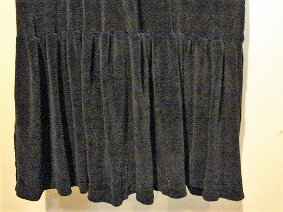 Sonia Rykiel Velour Black Dress, Ruffled Skirt, 1… - image 3