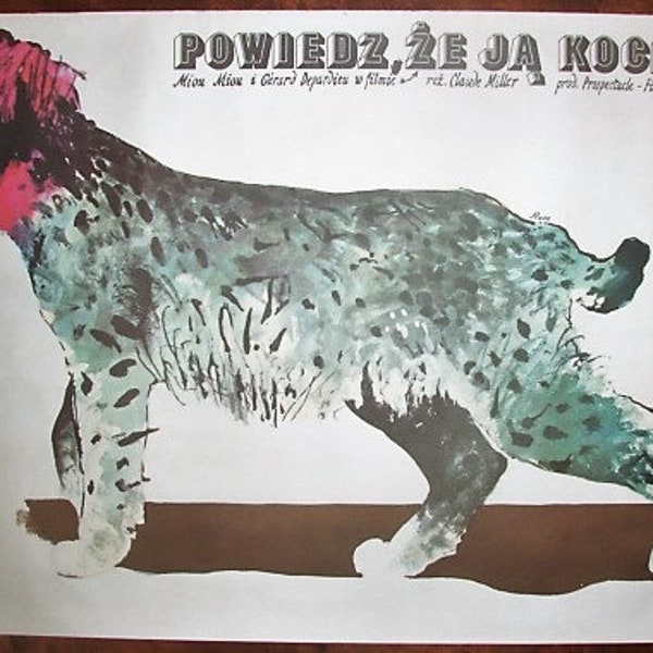 Vintage Polish Film Poster - Gersard Depardieu Film - Andrezej Piwon - 1970s