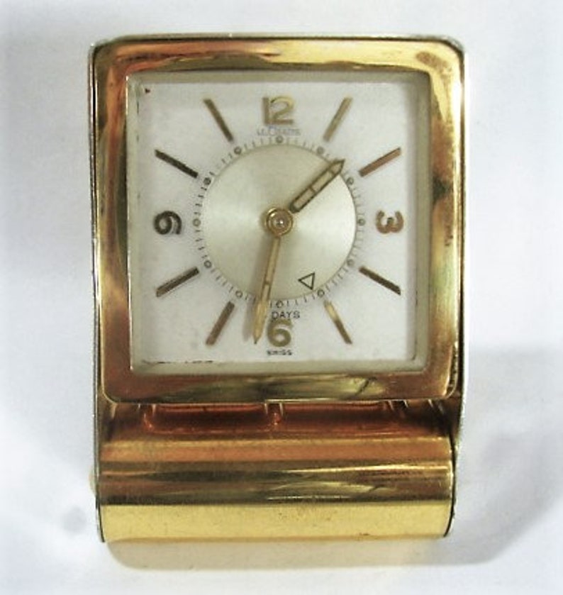 8 Day Lecoultre Travel Alarm Clock Brass and Chrome MCM - Etsy