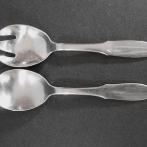 Georg Jensen Stainless Mitra Pattern Youth Set, Spoon and Fork, Designed in 1941 by Gundorph Albertus