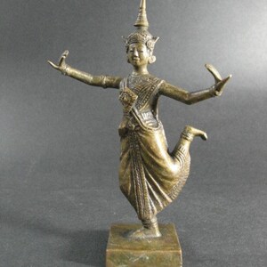 Group Thai and Java Bronze Figures, Vintage 20th Century, Dancer ...