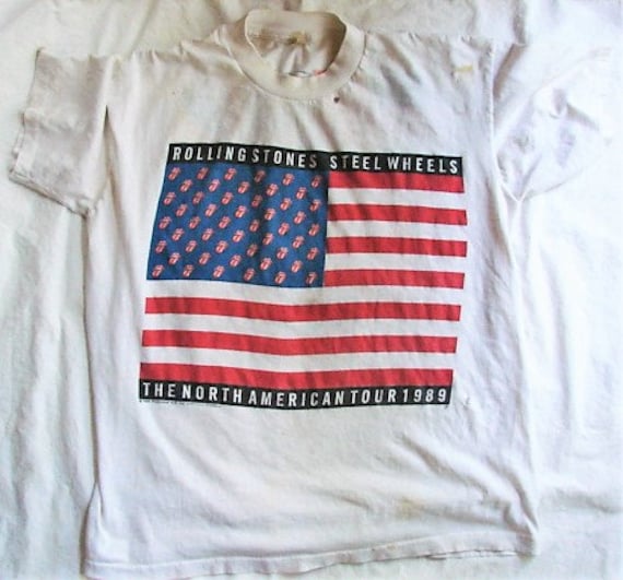 THE ROLLING STONES ツアーTシャツ 1989年BROCKUM製 Rolling Stones Tour 1989 Tshirt, the Steel Wheels North