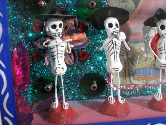 Mexican Skeleton Band Shadow Box, Day of the Dead Figures, - Etsy