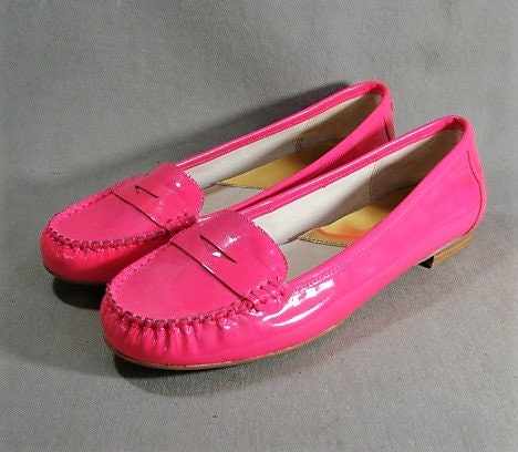 Michael Kors HOT PINK Loafers Patent Leather Size 8.5 