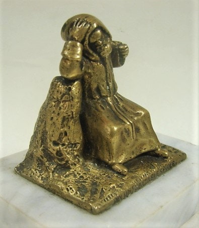 Mysterious and Quirky Little Bronze Cloaked Figure Marble - Etsy