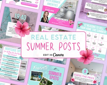 Realtor Instagram Post, Realtor Social Media Post, Realtor Summer Templates, Realtor Posts Canva Template