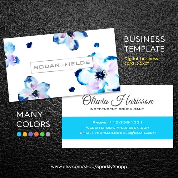 rodan fields business card flowers business card etsy rodan fields business cards