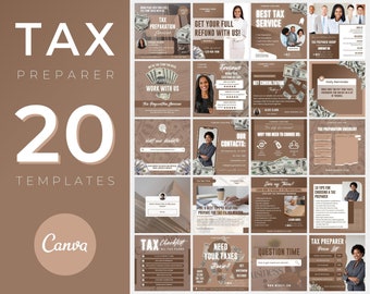 Tax preparer flyer bundle, Tax preparer flyer templates, tax preparer flyer, tax prep template, canva tax flyer, tax flyer template business