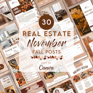 November Realtor Social Media Post Vorlagen, Herbst Instagram Instagram Posts, Makler Posts, Herbst Realtor Marketing