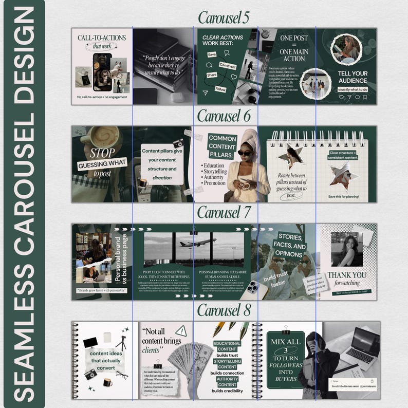 Instagram Carousel Templates, Social Media Marketing Carousels, Social ...