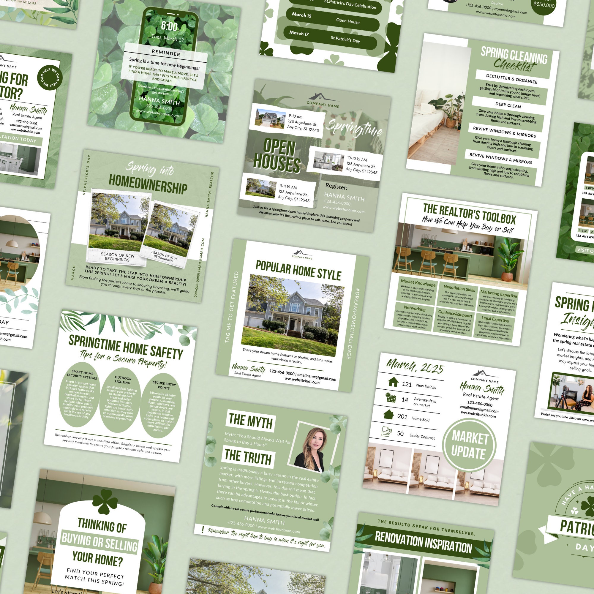 Spring Posts For Realtor March Realtor Instagram Posts, Spring Real Estate Social Media Template ...