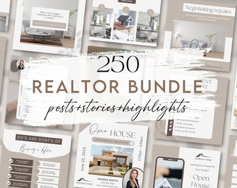 Real Estate Instagram Templates, Realtor Social Media Posts, Realtor Story Covers,Real Estate Highlight Covers, Marketing Bundle, Canva B1