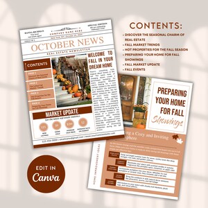 October Real Estate Newsletter, Realtor Fall Marketing Newsletter ...