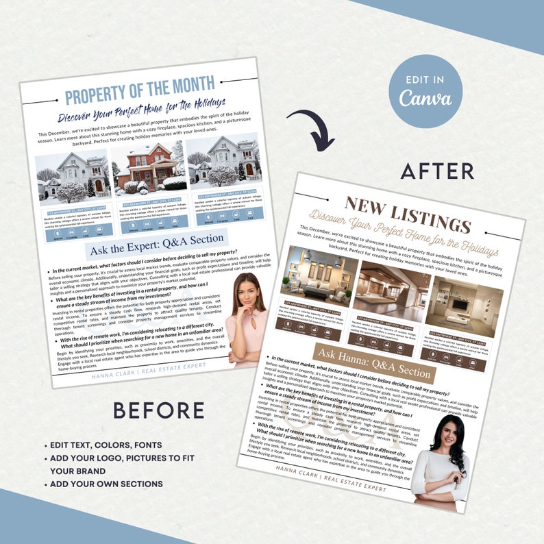 January Real Estate Newsletter, Realtor Winter Marketing Newsletter ...