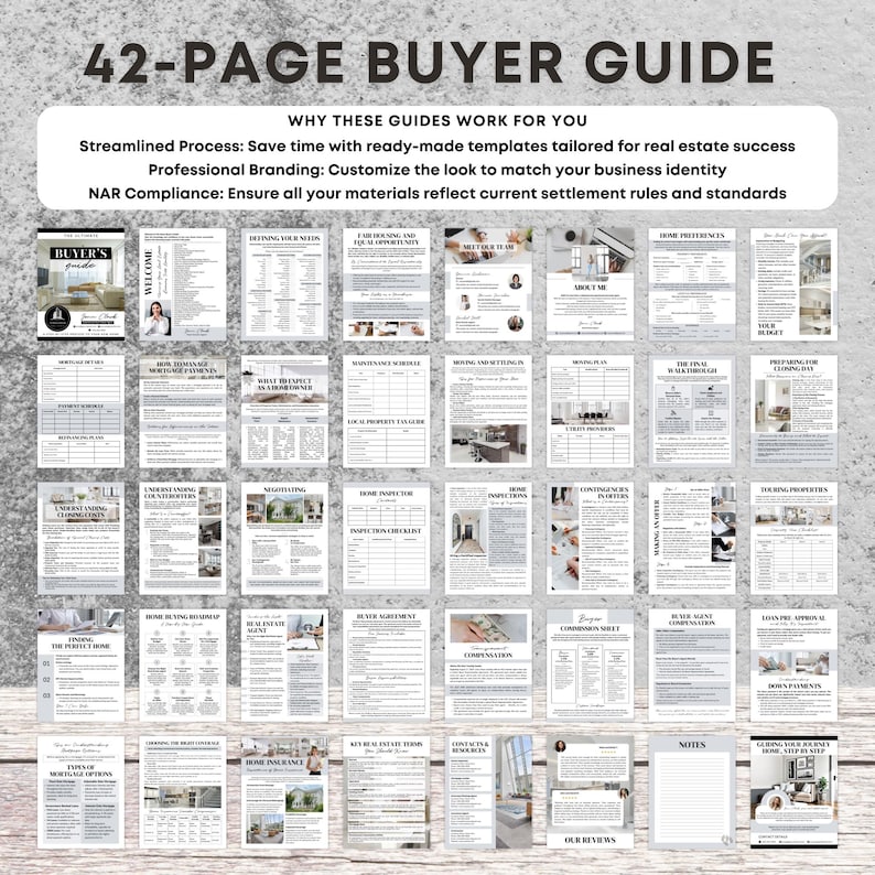 Real Estate Buyer and Seller Guide Bundle, NAR Friendly Guide, Realtor Listing Presentation, Agent Commission Sheet, Canva Template image 3