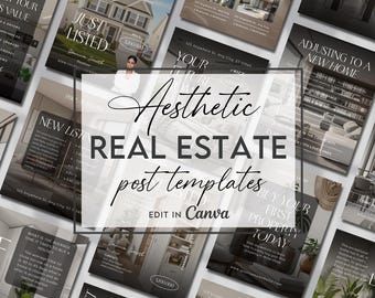 Real Estate Social Media Templates 2025, Real Estate Instagram  Bundle, Real Estate Instagram Posts,Luxury Realtor Templates, Canva Template