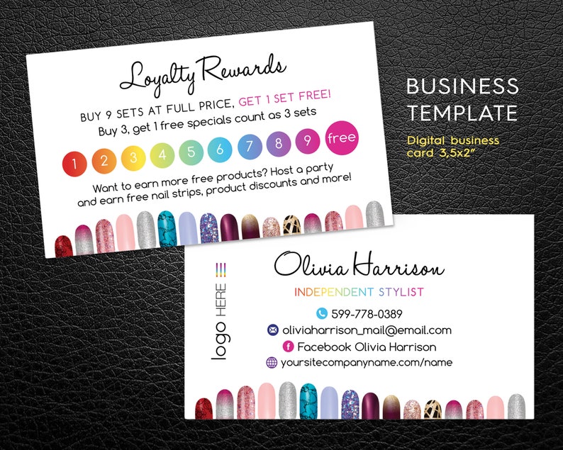 Loyalty Cards For Nail Business Street Loyalty Card Nail Etsy