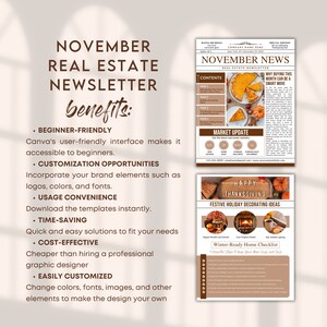 November Real Estate Newsletter, Realtor Fall Marketing Newsletter ...