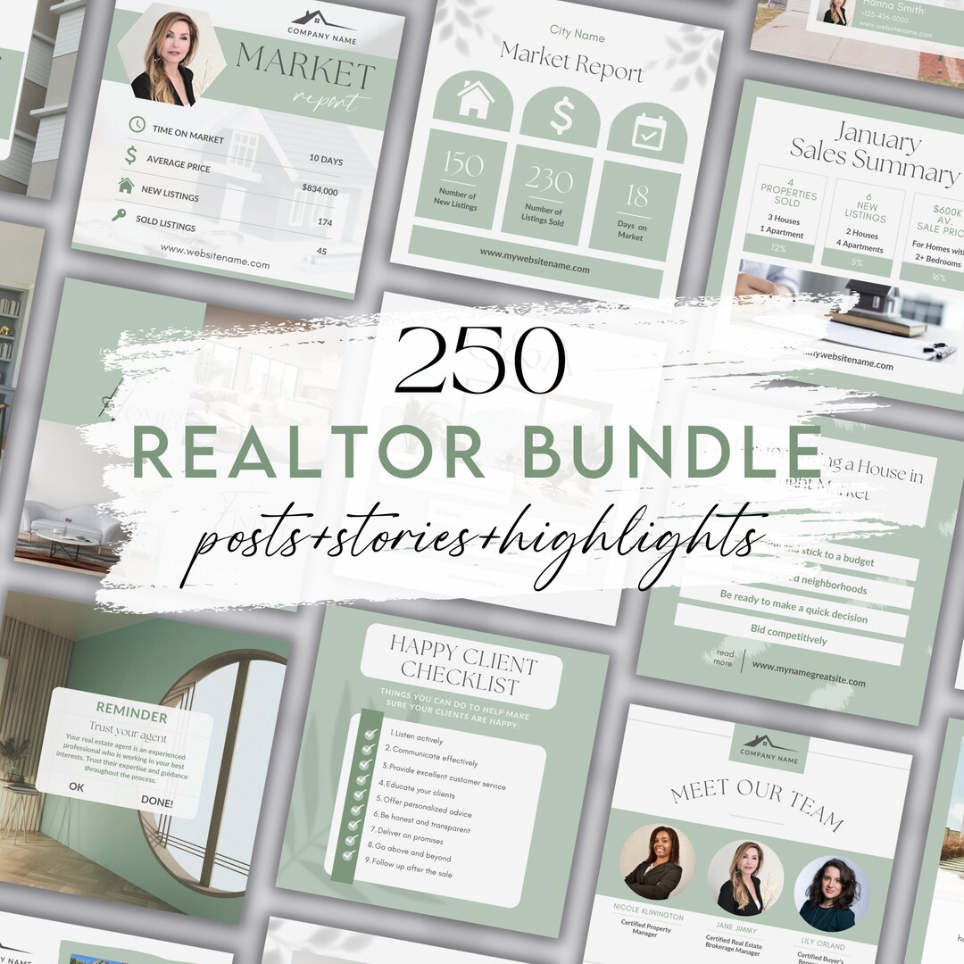 Real Estate Social Media Instagram Bundle, Realtor Instagram Post ...