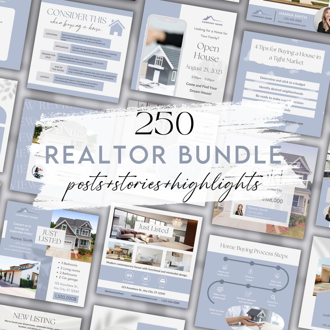 Real Estate Social Media Instagram Bundle, Realtor Instagram Post ...