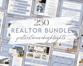 Real Estate Social Media Instagram Bundle, Realtor Instagram Post Templates, Real Estate Stories,Highlights, Real Estate Marketing Bundle B3