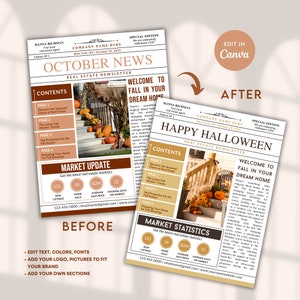 October Real Estate Newsletter, Realtor Fall Marketing Newsletter ...