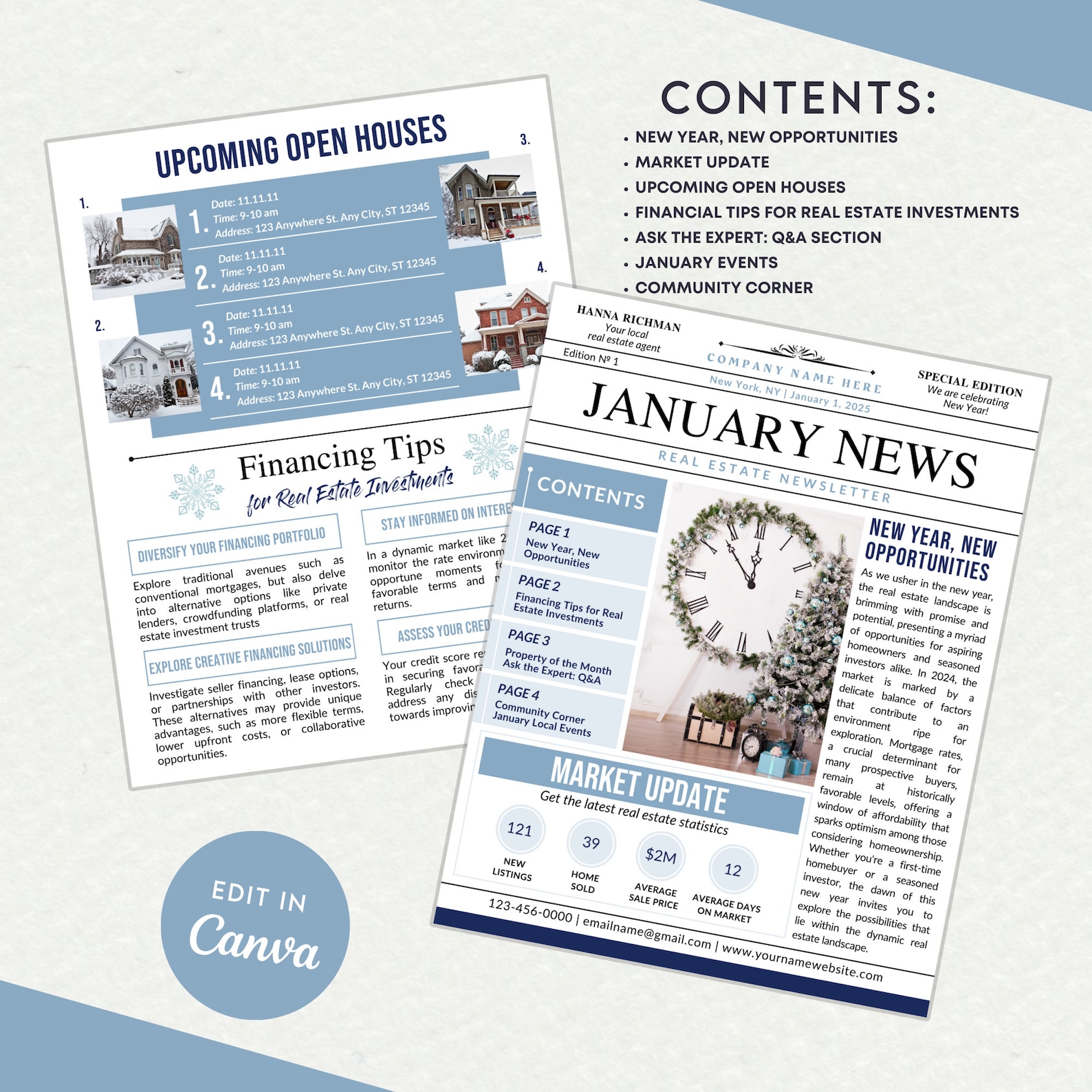 January Realtor January Real Estate Newsletter, Realtor Winter Marketing Newsletter ...