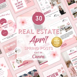 April Realtor Instagram Posts, Spring Real Estate Social Media Template ...