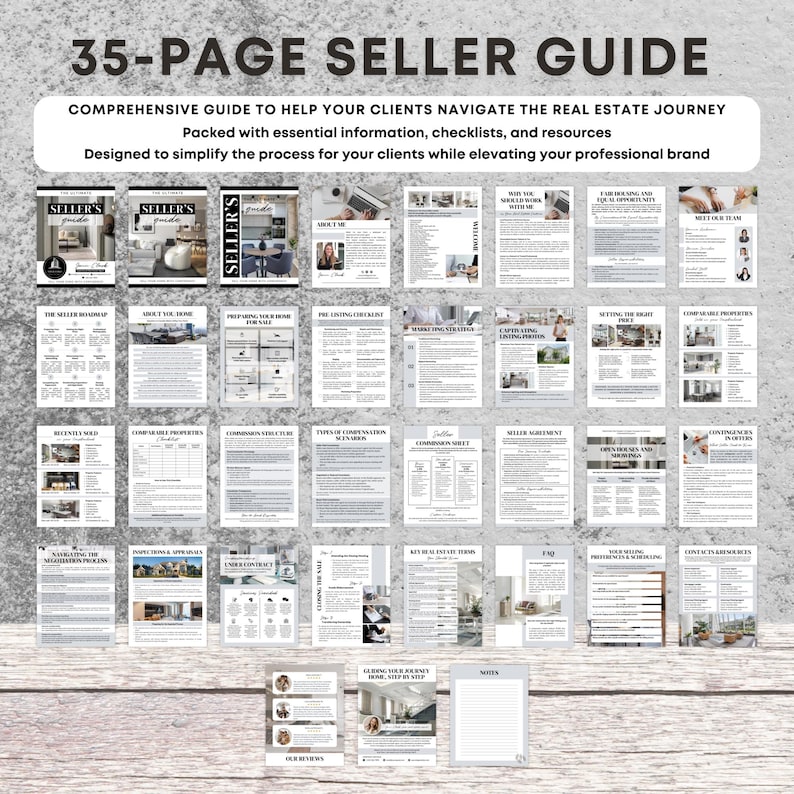 Real Estate Buyer and Seller Guide Bundle, NAR Friendly Guide, Realtor Listing Presentation, Agent Commission Sheet, Canva Template image 4