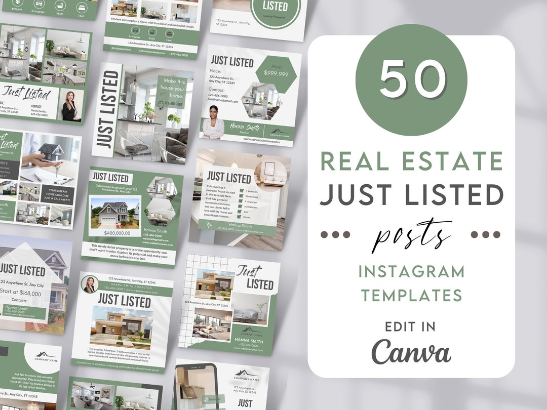 Just Listed Real Estate Posts, Realtor Instagram Just Listed Templates ...