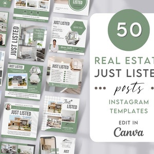 Just Listed Real Estate Posts, Realtor Instagram Just Listed Templates, Real Estate Agent New Listing Social Media Posts G7