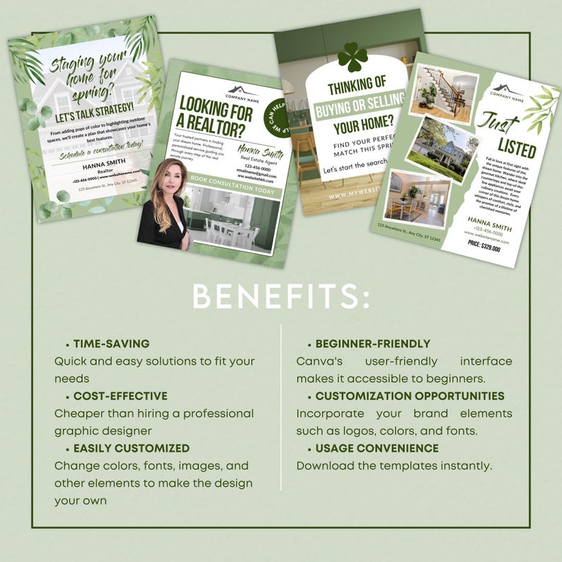 Spring Posts For Realtor March Realtor Instagram Posts, Spring Real Estate Social Media Template ...