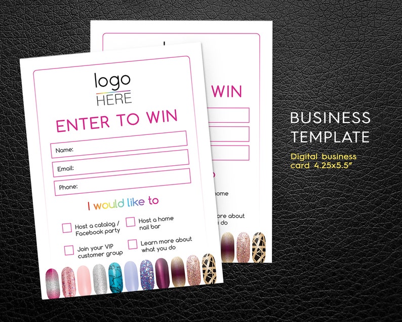 Enter To Win Card Color Lead Sheets Street Lead Sheets Nail | Etsy