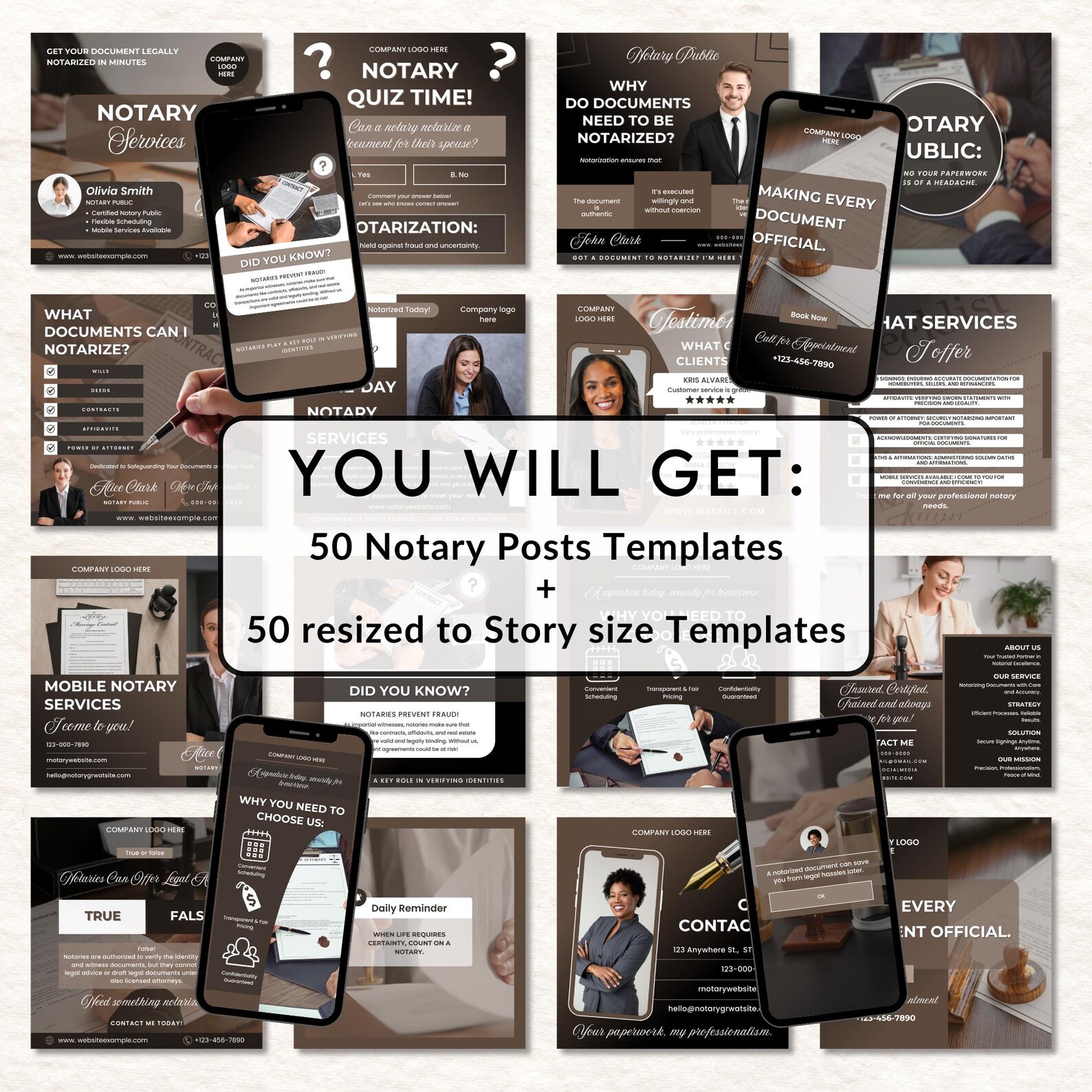 Notary Posts Notary Instagram Posts Bundle, Notary Social Media Templates, Notary ...