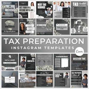 Publicaciones de Instagram de preparación de impuestos, paquete de folletos de preparador de impuestos, paquete de Instagram de temporada de impuestos, plantillas de preparación de impuestos, publicaciones de servicios de impuestos