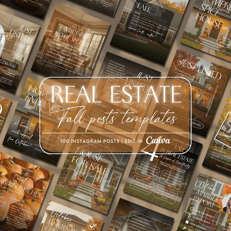 Fall Real Estate Social Media Templates, Autumn Real Estate Instagram ...