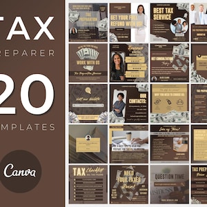 Tax Prep Social Media Flyers, Tax Instagram Posts, Tax Season Social Media Flyer, Tax Preparation Flyers, Tax Services Instagram Post