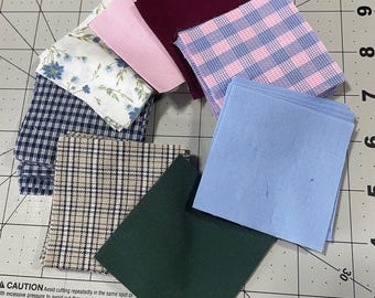100 2 1/2 inch fabric squares