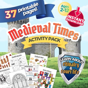 Medieval Times Activity Pack – Printable, History, Knights, Castles, parties (Digital Download)