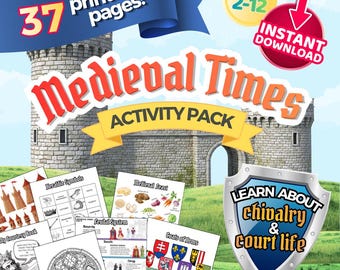 Medieval Times Activity Pack – Printable, History, Knights, Castles, parties (Digital Download)