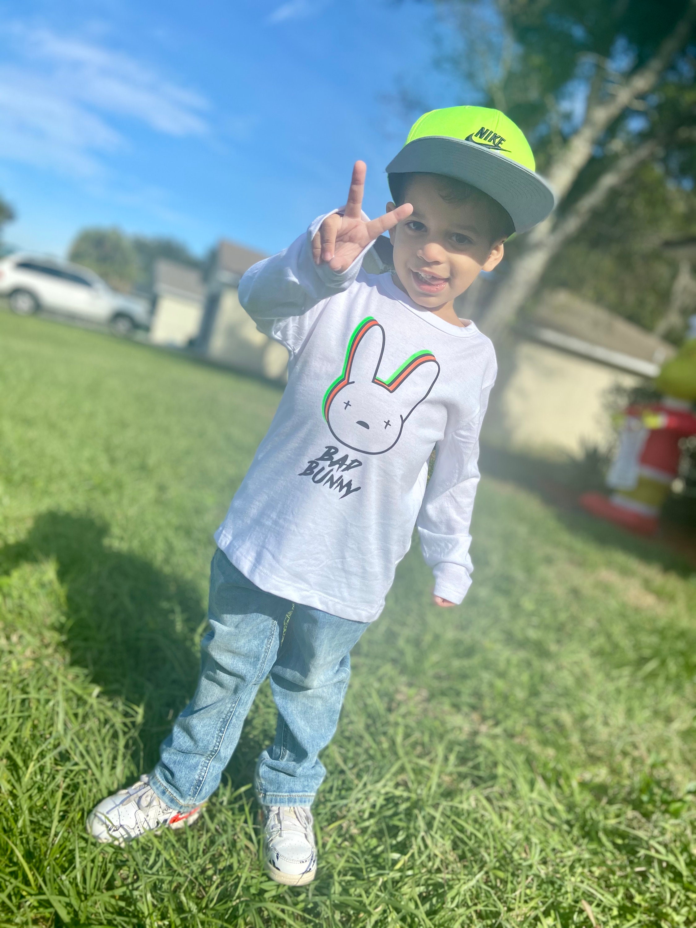 Camisa larga Toddler Bad Bunny - Etsy España