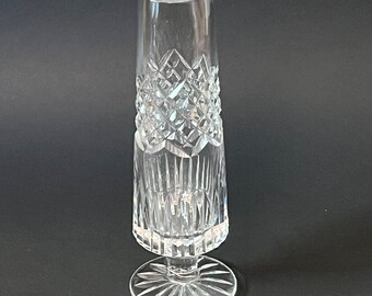 Crystal Footed Bud Vase 6-7/8" Clear Cut Glass